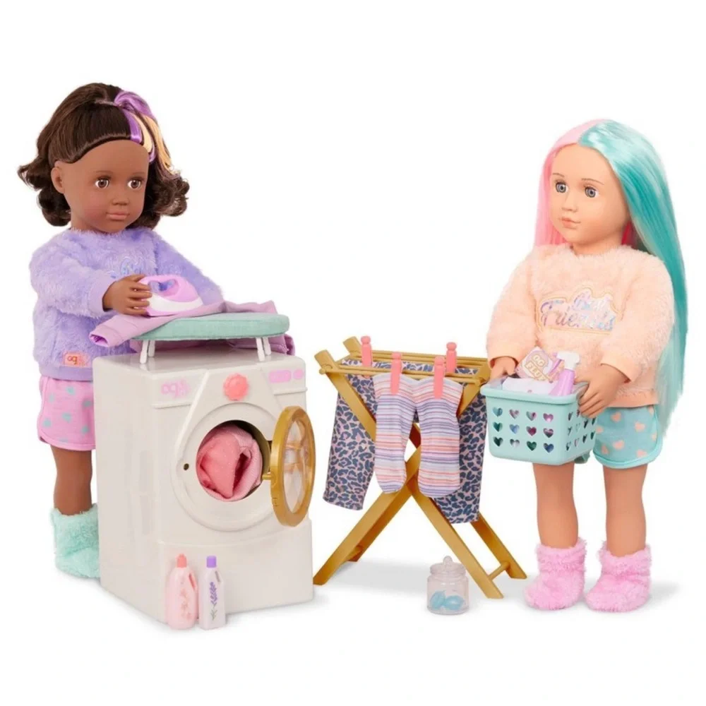 Our Generation Laundry Day Washing Machine Dollhouse Accessory Set for 18
